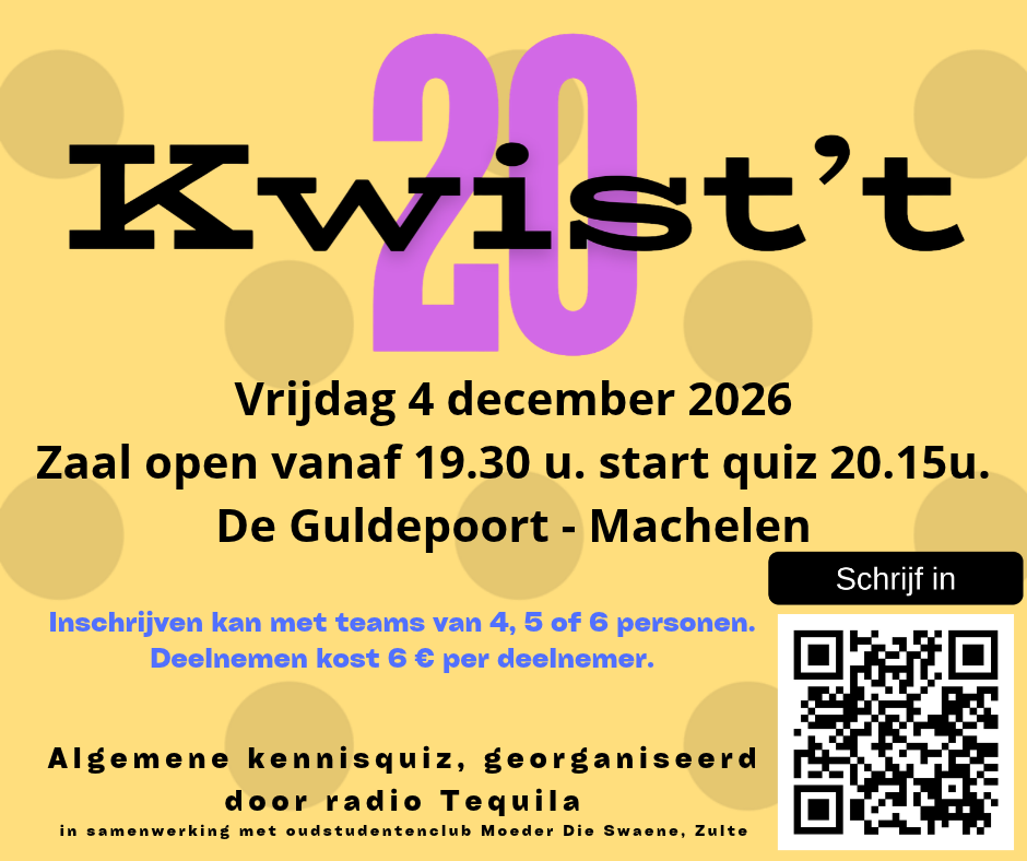 Kwist't 20 inschrijving